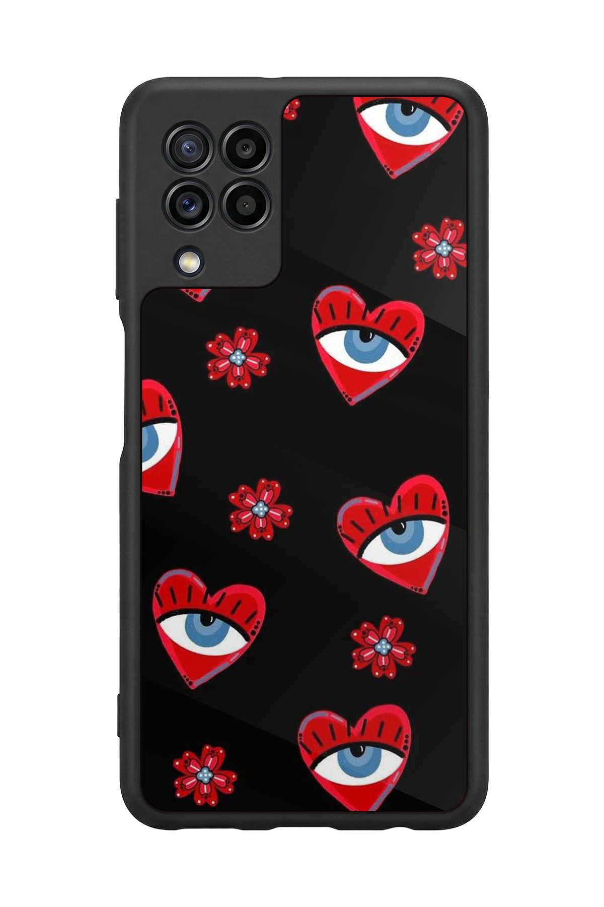Samsung Galaxy M22 Uyumlu Göz Tasarımlı Glossy Premium Kılıf