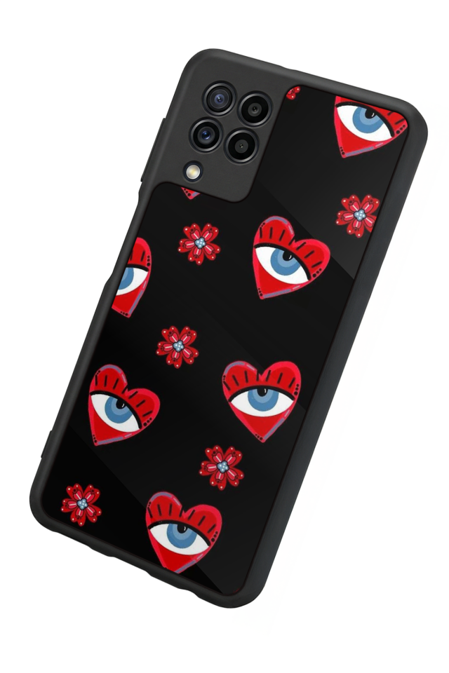 Samsung Galaxy M22 Uyumlu Göz Tasarımlı Glossy Premium Kılıf