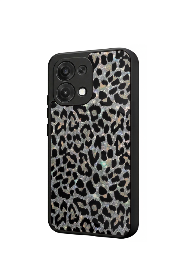 Oppo A6 Pro Uyumlu Hologram Leopar Tasarımlı Glossy Premium Kılıf