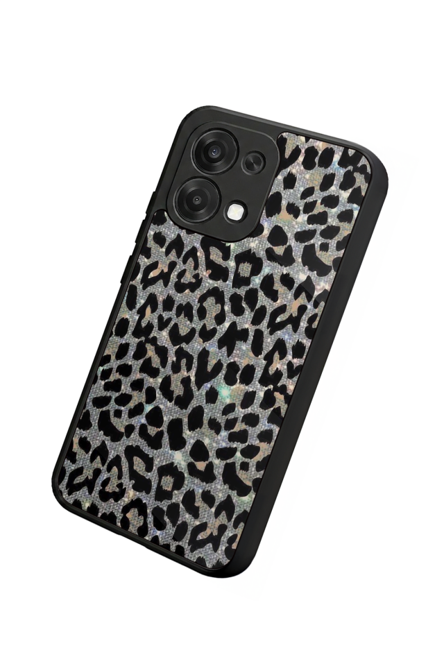 Oppo A6 Pro Uyumlu Hologram Leopar Tasarımlı Glossy Premium Kılıf