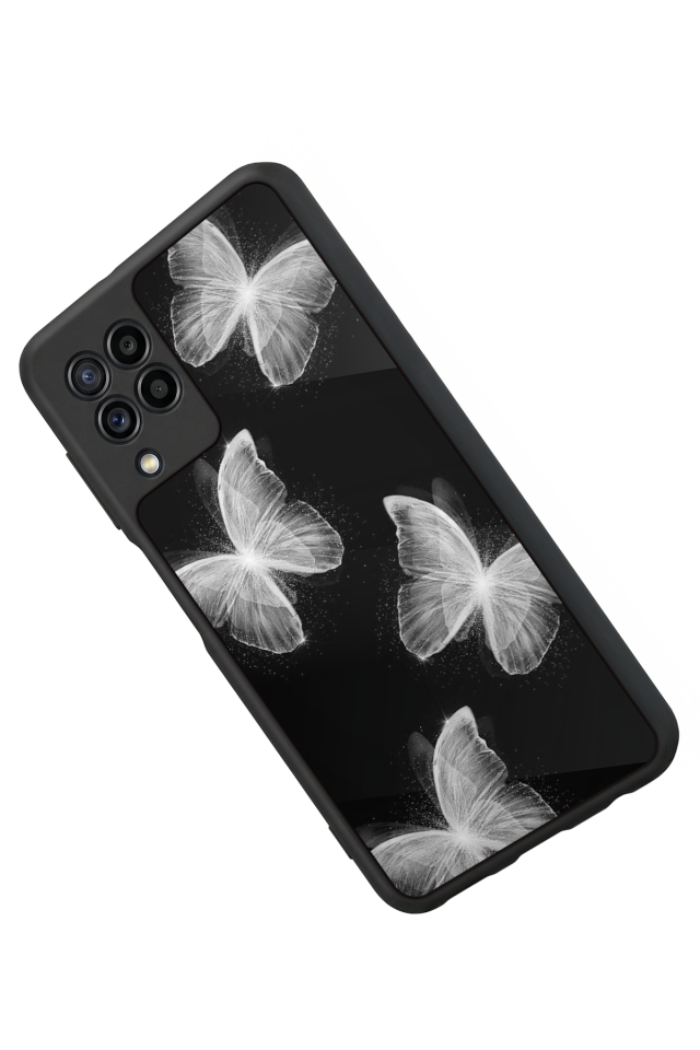 Samsung Galaxy M32 Uyumlu Kelebek Tasarımlı Glossy Premium Kılıf