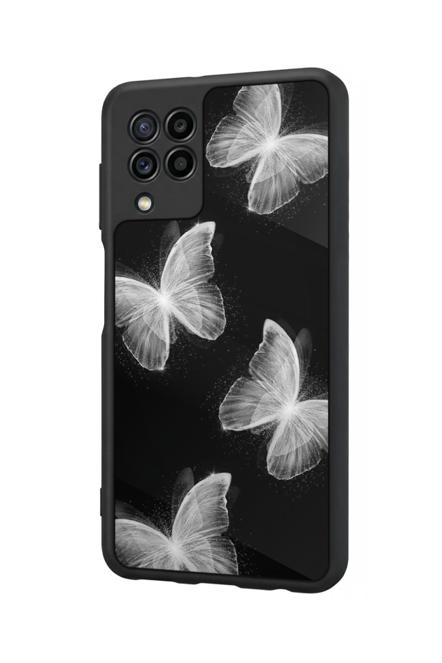 Samsung Galaxy M32 Uyumlu Kelebek Tasarımlı Glossy Premium Kılıf