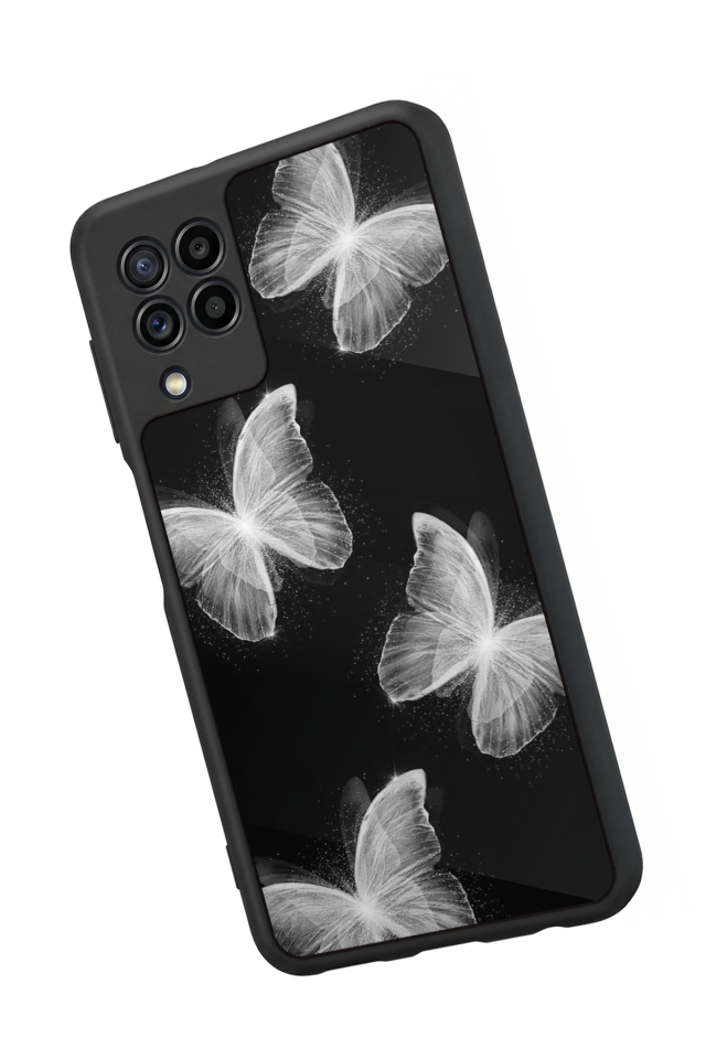 Samsung Galaxy M32 Uyumlu Kelebek Tasarımlı Glossy Premium Kılıf