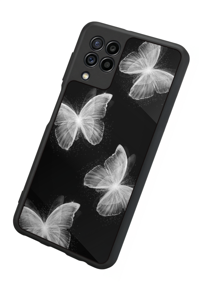 Samsung Galaxy M32 Uyumlu Kelebek Tasarımlı Glossy Premium Kılıf