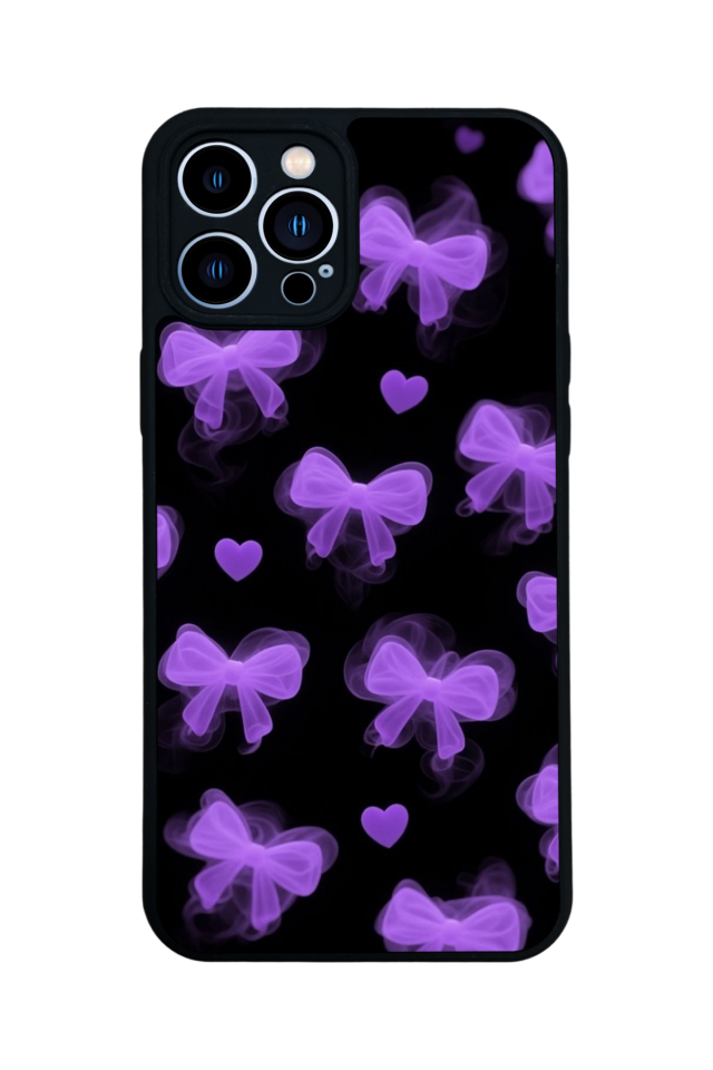 iPhone 13 Pro Max Uyumlu Kurdele Tasarımlı Glossy Premium Kılıf