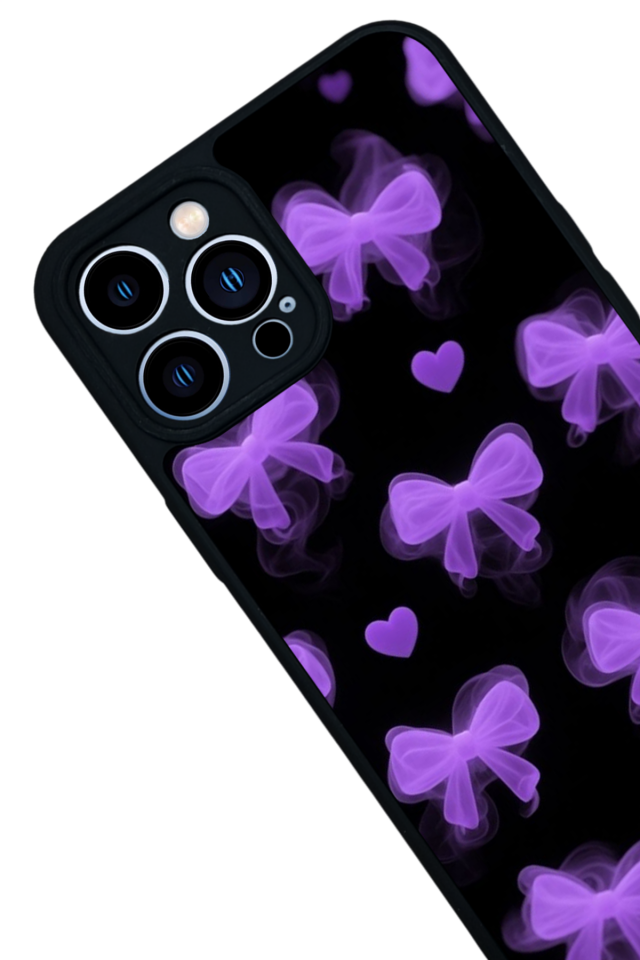 iPhone 13 Pro Max Uyumlu Kurdele Tasarımlı Glossy Premium Kılıf