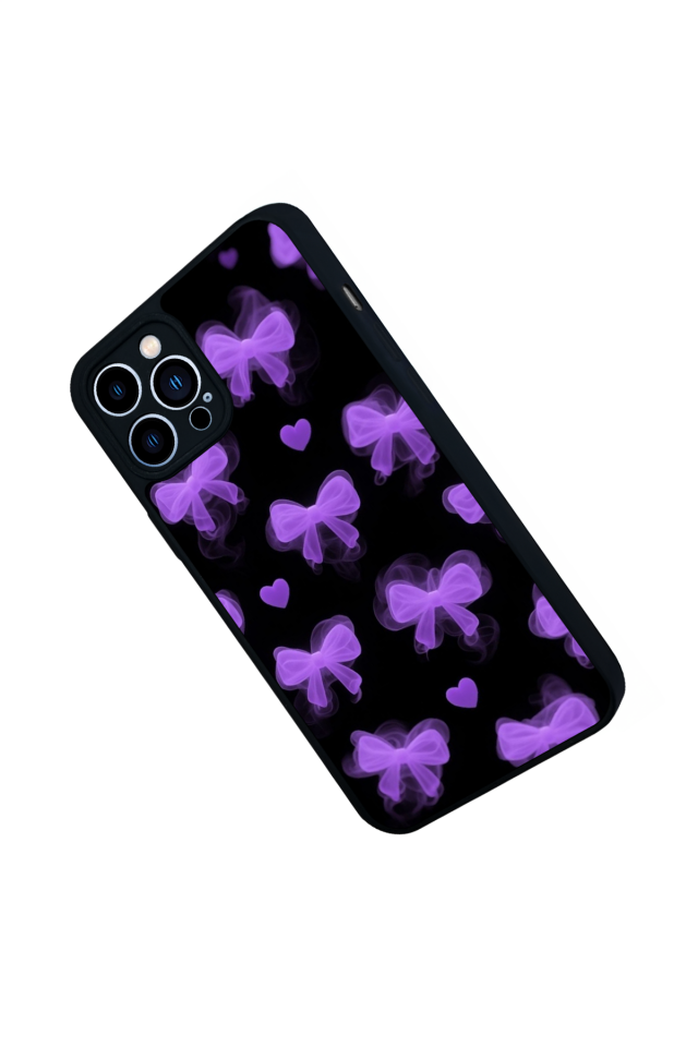 iPhone 13 Pro Max Uyumlu Kurdele Tasarımlı Glossy Premium Kılıf