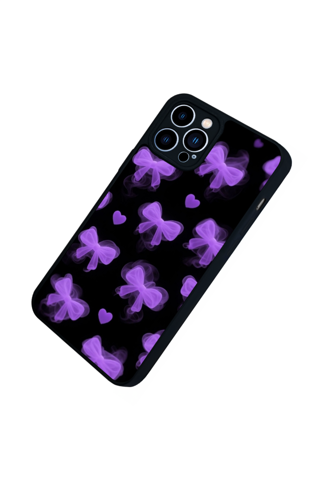 iPhone 13 Pro Max Uyumlu Kurdele Tasarımlı Glossy Premium Kılıf