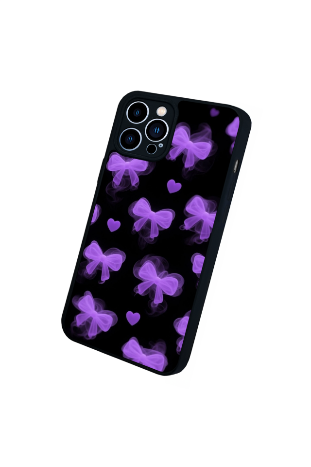 iPhone 13 Pro Max Uyumlu Kurdele Tasarımlı Glossy Premium Kılıf