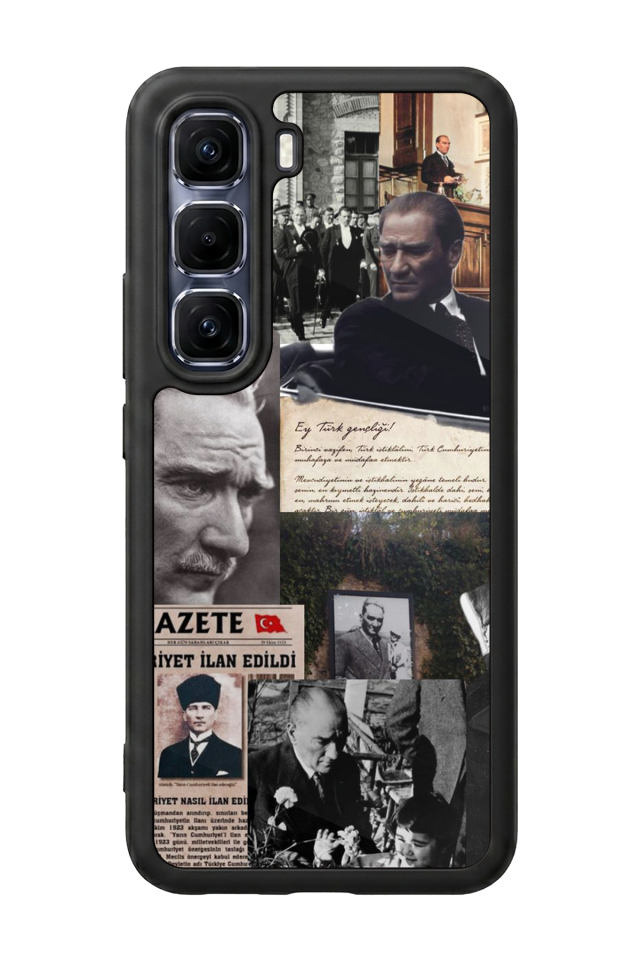 Infinix Hot 60 Pro Plus Uyumlu Mustafa Kemal Ataturk Tasarımlı Glossy Premium Kılıf