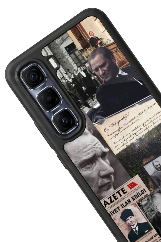 Infinix Hot 60 Pro Plus Uyumlu Mustafa Kemal Ataturk Tasarımlı Glossy Premium Kılıf