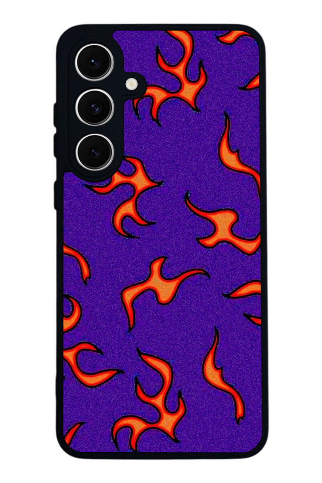 Samsung Galaxy A16 Uyumlu Retro Flame Patterns Tasarımlı Glossy Premium Kılıf