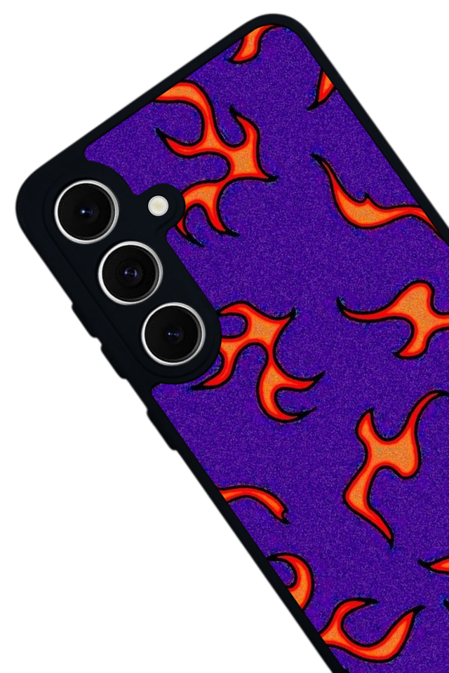 Samsung Galaxy A16 Uyumlu Retro Flame Patterns Tasarımlı Glossy Premium Kılıf