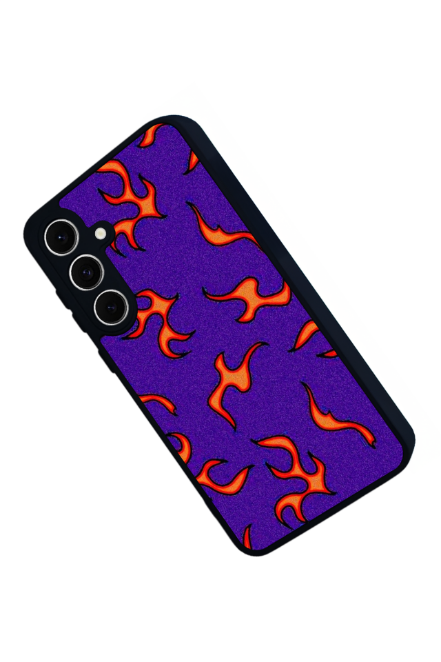 Samsung Galaxy A16 Uyumlu Retro Flame Patterns Tasarımlı Glossy Premium Kılıf