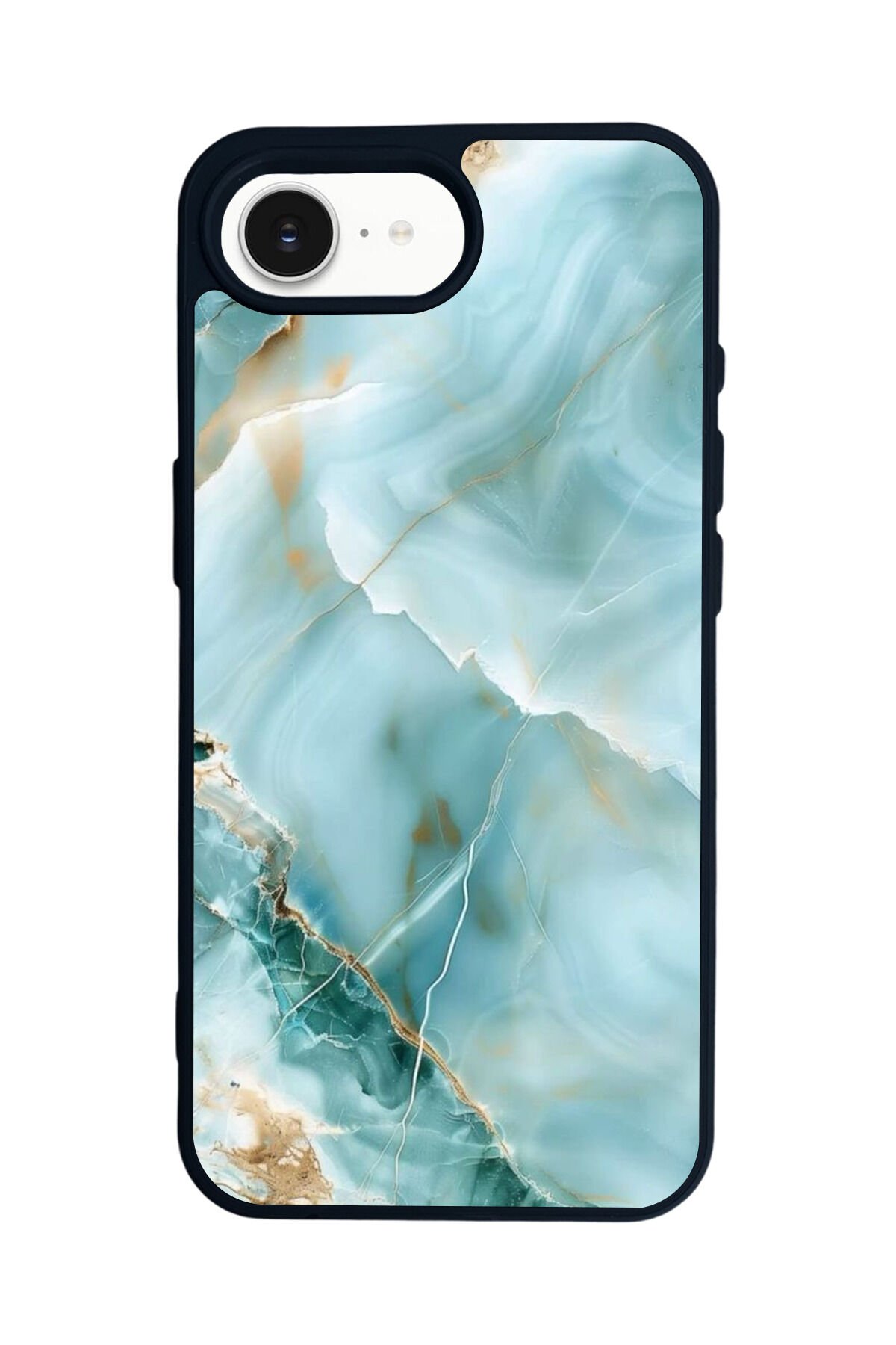 iPhone 16E Uyumlu Mermer Marble Tasarımlı Glossy Premium Kılıf