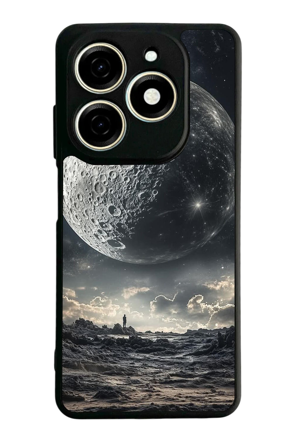 Infınıx Smart 8 Pro Uyumlu Ay Tasarımlı Glossy Premium Kılıf