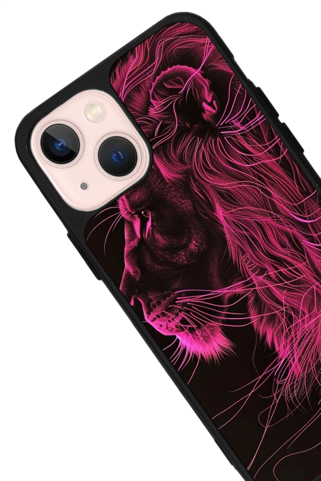 iPhone 15 Plus Uyumlu Aslan Tasarımlı Glossy Premium Kılıf