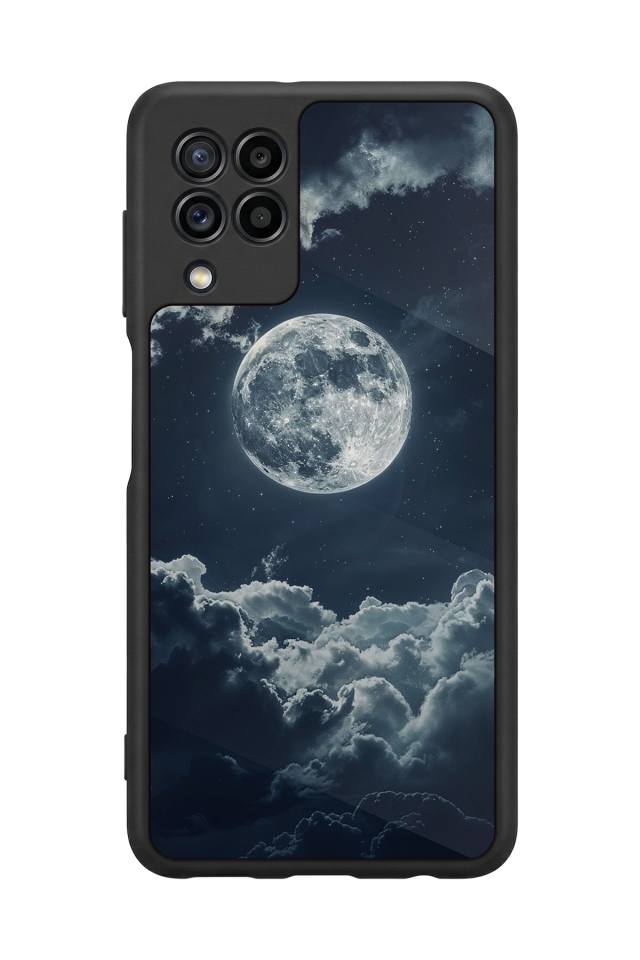 Samsung Galaxy M22 Uyumlu Ay Tasarımlı Glossy Premium Kılıf