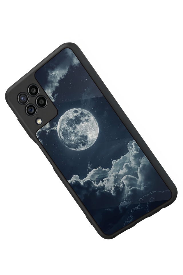 Samsung Galaxy M22 Uyumlu Ay Tasarımlı Glossy Premium Kılıf
