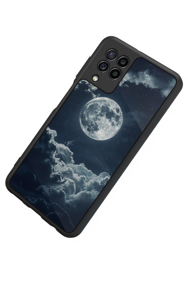 Samsung Galaxy M22 Uyumlu Ay Tasarımlı Glossy Premium Kılıf