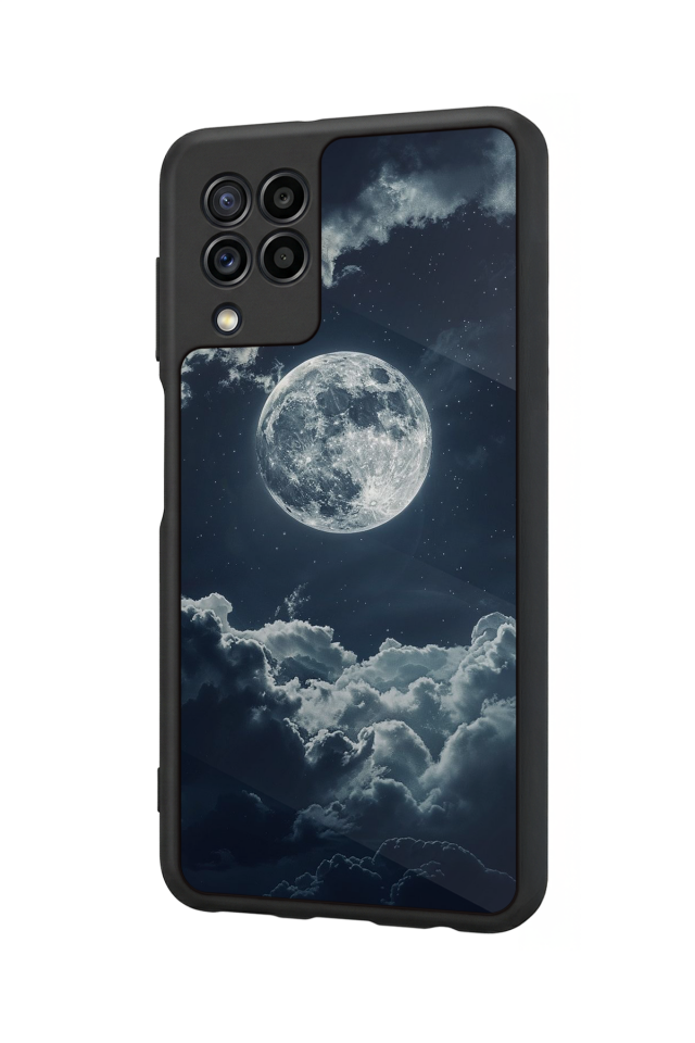Samsung Galaxy M22 Uyumlu Ay Tasarımlı Glossy Premium Kılıf