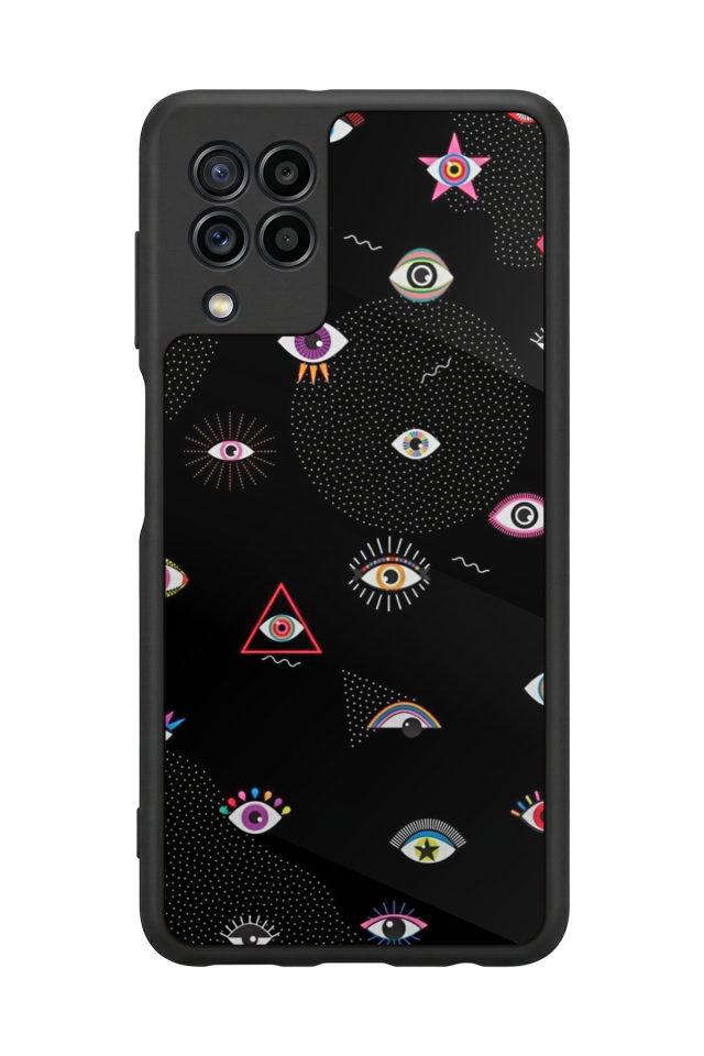 Samsung Galaxy M22 Uyumlu Göz Tasarımlı Glossy Premium Kılıf