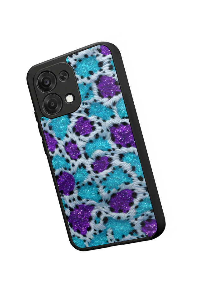 Oppo A6 Pro Uyumlu Hologram Leopar Tasarımlı Glossy Premium Kılıf