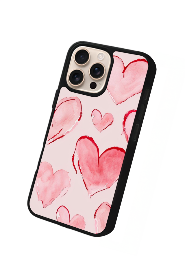 iPhone 14 Pro Max Uyumlu Kalp Love Tasarımlı Glossy Premium Kılıf