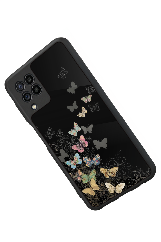 Samsung Galaxy M32 Uyumlu Kelebek Tasarımlı Glossy Premium Kılıf
