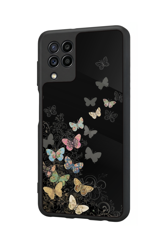 Samsung Galaxy M32 Uyumlu Kelebek Tasarımlı Glossy Premium Kılıf