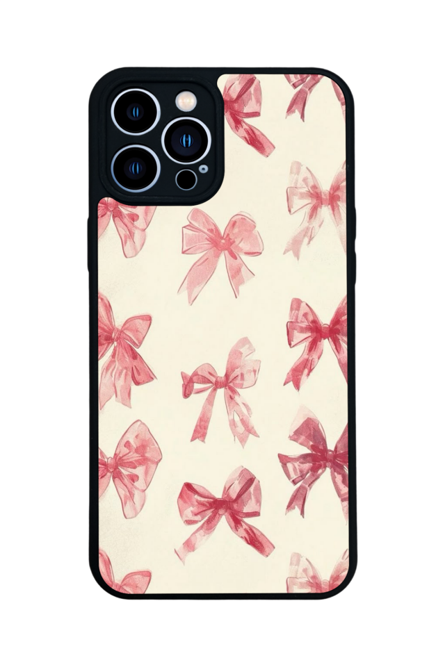 iPhone 13 Pro Max Uyumlu Kurdele Tasarımlı Glossy Premium Kılıf