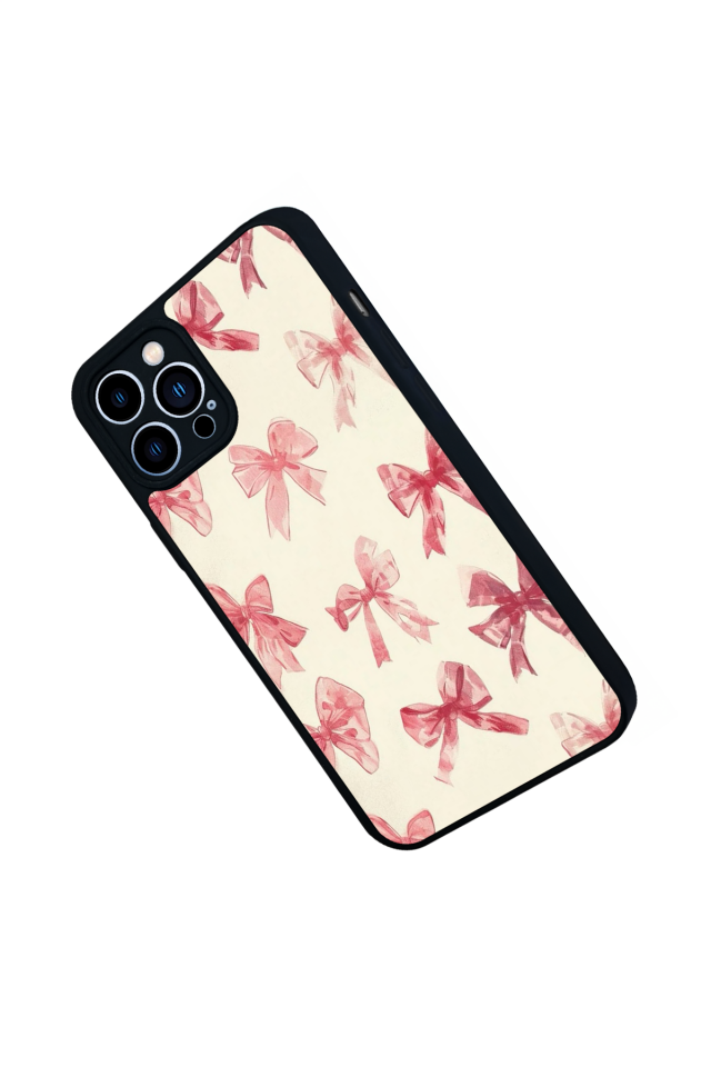 iPhone 13 Pro Max Uyumlu Kurdele Tasarımlı Glossy Premium Kılıf