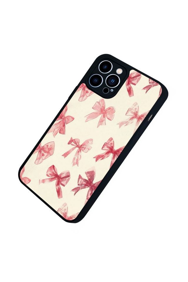 iPhone 13 Pro Max Uyumlu Kurdele Tasarımlı Glossy Premium Kılıf