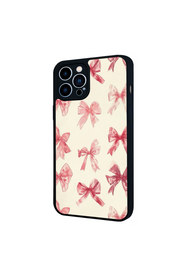 iPhone 13 Pro Max Uyumlu Kurdele Tasarımlı Glossy Premium Kılıf