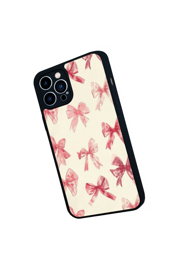iPhone 13 Pro Max Uyumlu Kurdele Tasarımlı Glossy Premium Kılıf