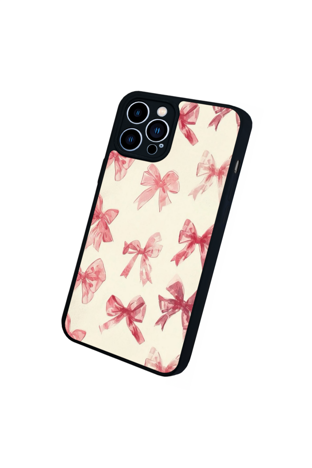 iPhone 13 Pro Max Uyumlu Kurdele Tasarımlı Glossy Premium Kılıf