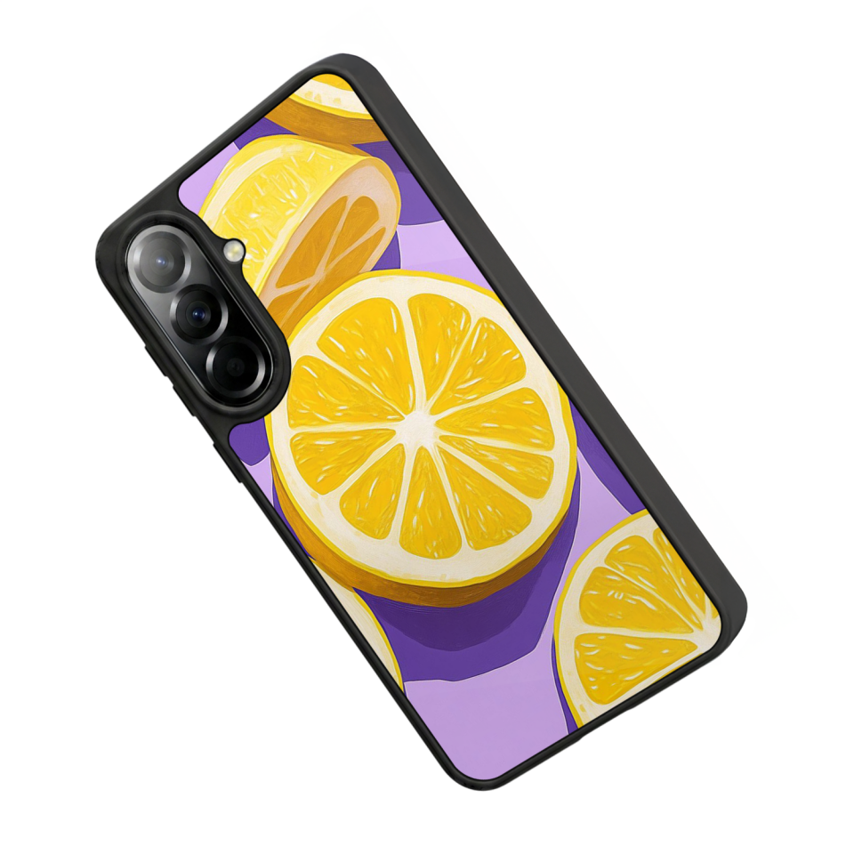 Samsung Galaxy A37 Uyumlu Limon Tasarımlı Glossy Premium Kılıf