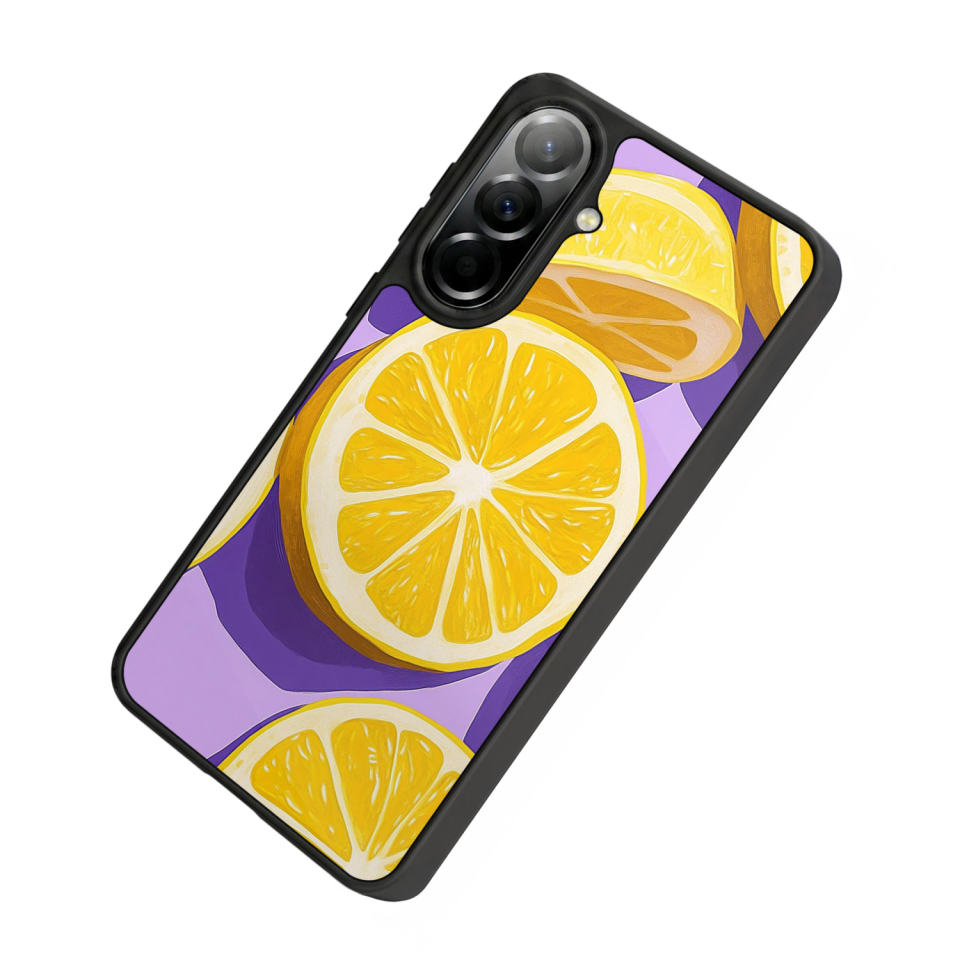 Samsung Galaxy A37 Uyumlu Limon Tasarımlı Glossy Premium Kılıf