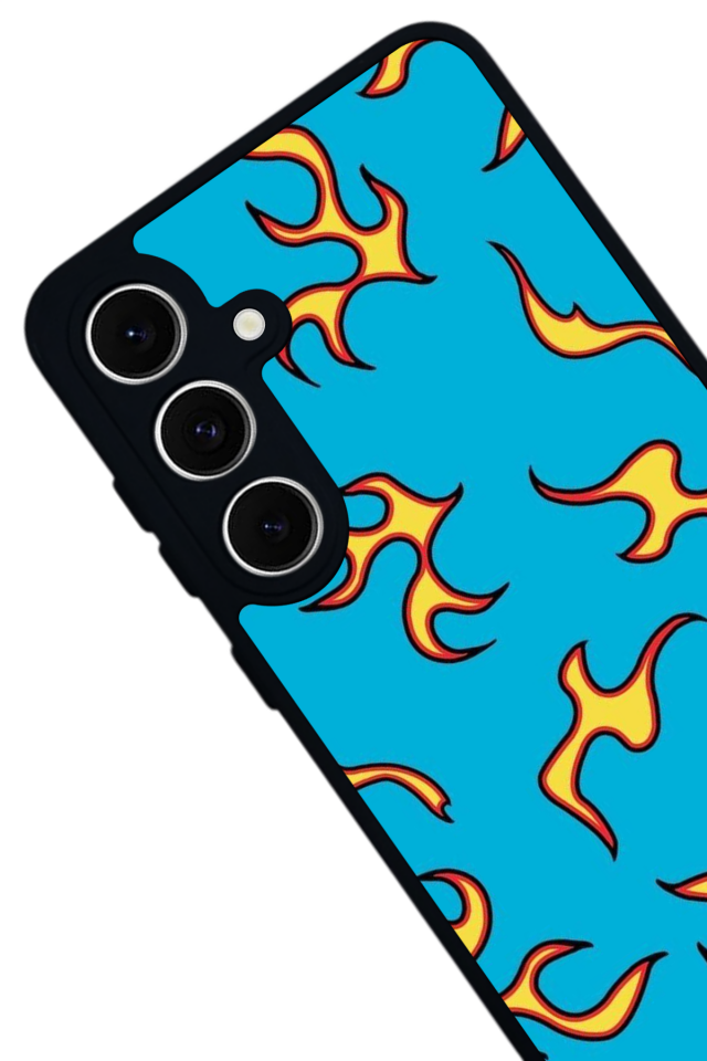 Samsung Galaxy A16 Uyumlu Retro Flame Patterns Tasarımlı Glossy Premium Kılıf