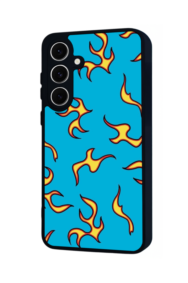 Samsung Galaxy A16 Uyumlu Retro Flame Patterns Tasarımlı Glossy Premium Kılıf