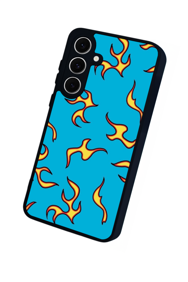 Samsung Galaxy A16 Uyumlu Retro Flame Patterns Tasarımlı Glossy Premium Kılıf
