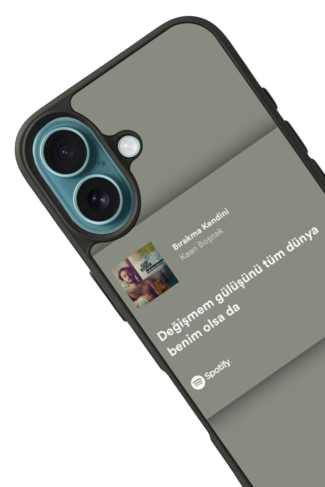 iPhone 16 Plus Uyumlu Sarki Sozleri Tasarımlı Glossy Premium Kılıf