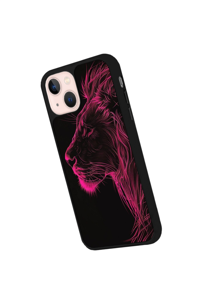 iPhone 15 Plus Uyumlu Aslan Tasarımlı Glossy Premium Kılıf