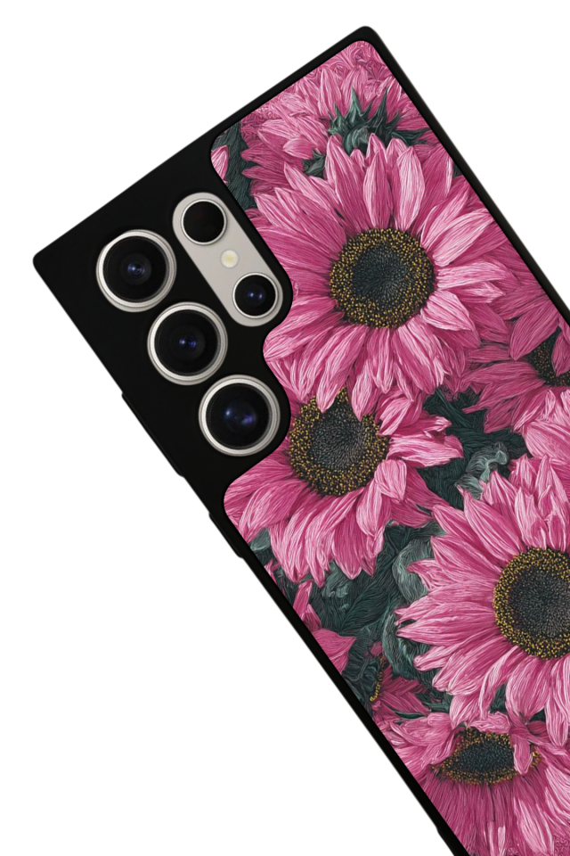 Samsung Galaxy S22 Ultra Uyumlu Cicek Tasarımlı Glossy Premium Kılıf