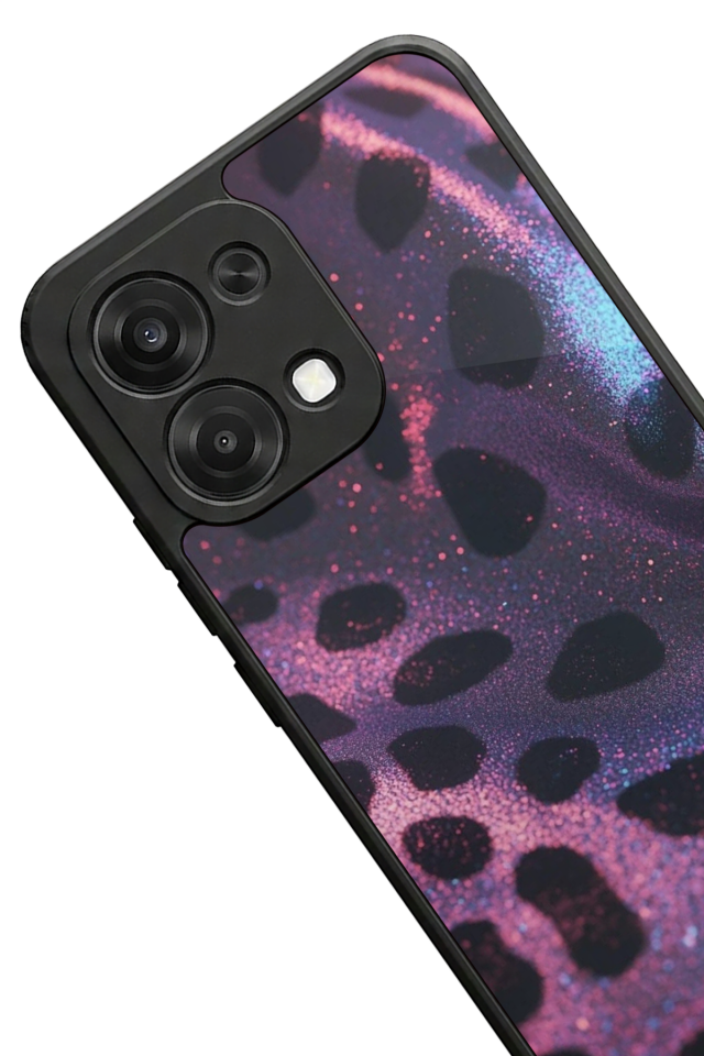 Oppo A6 Pro Uyumlu Hologram Leopar Tasarımlı Glossy Premium Kılıf