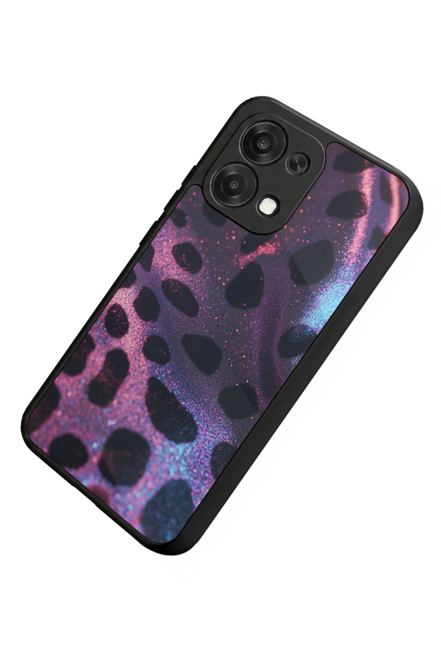Oppo A6 Pro Uyumlu Hologram Leopar Tasarımlı Glossy Premium Kılıf