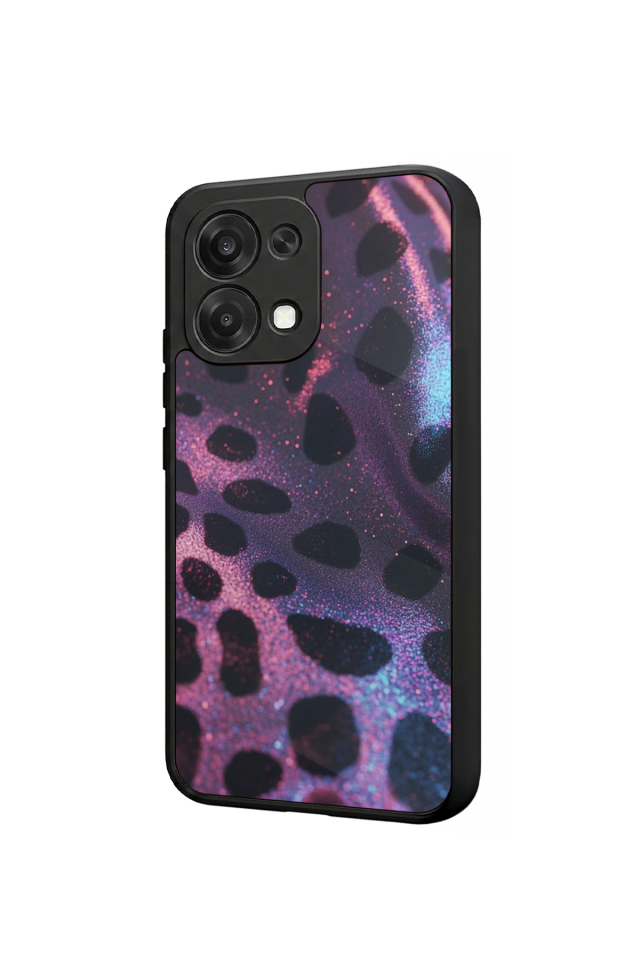 Oppo A6 Pro Uyumlu Hologram Leopar Tasarımlı Glossy Premium Kılıf