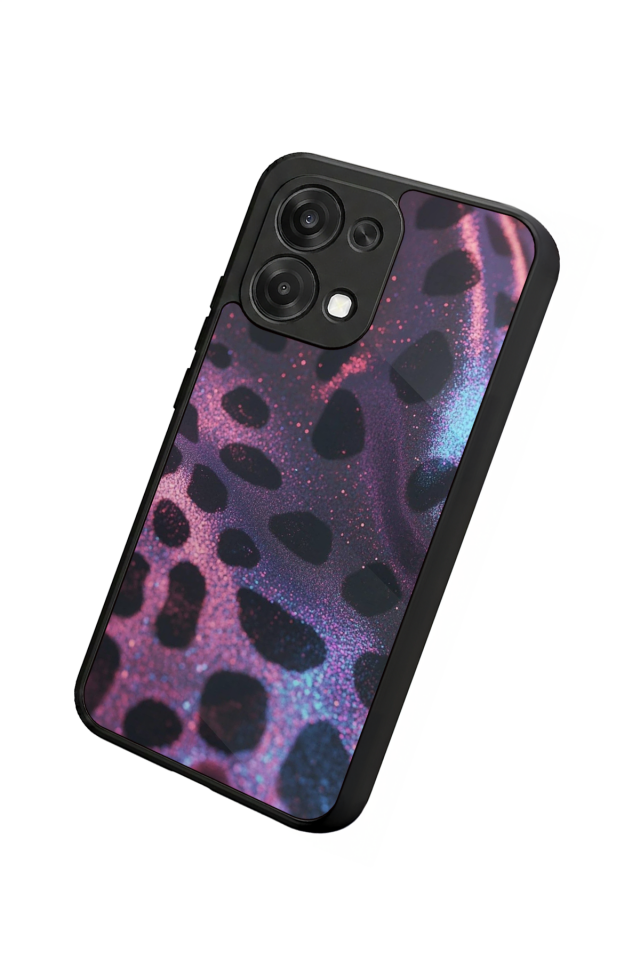 Oppo A6 Pro Uyumlu Hologram Leopar Tasarımlı Glossy Premium Kılıf