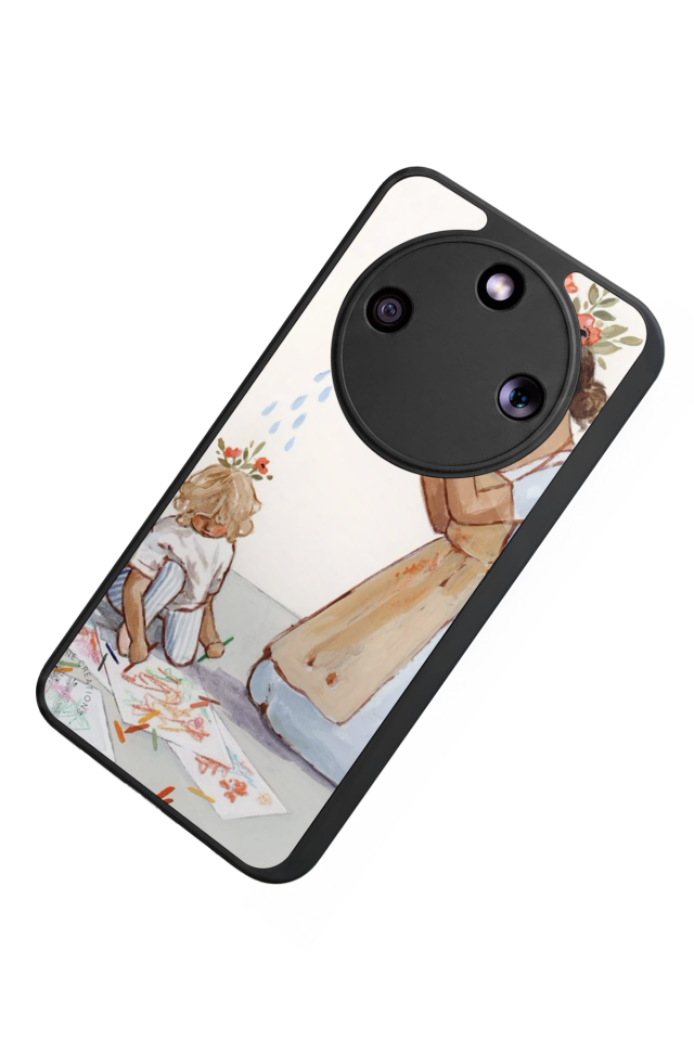 Honor Magic 8 Lite Uyumlu  Kalp Love Tasarımlı Glossy Premium Kılıf