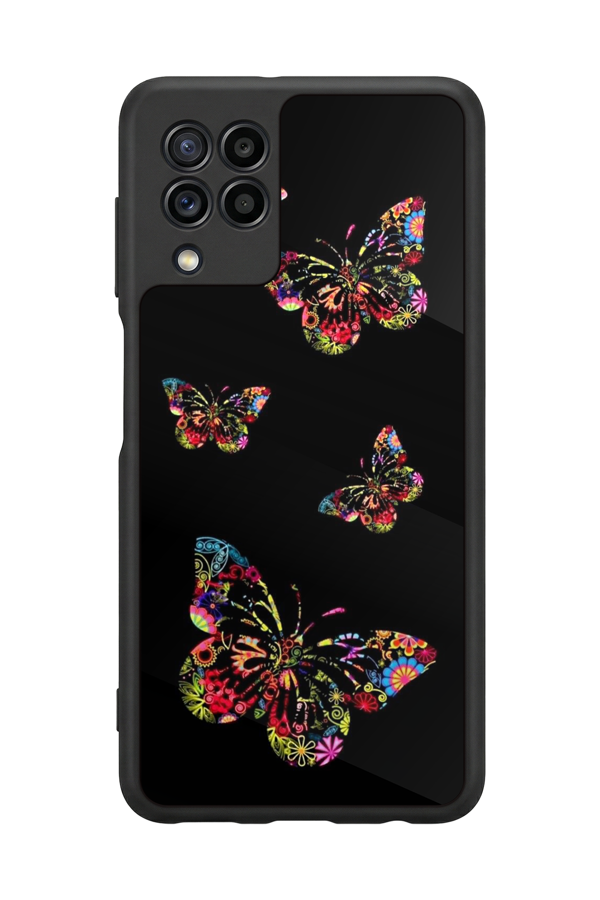 Samsung Galaxy M32 Uyumlu Kelebek Tasarımlı Glossy Premium Kılıf